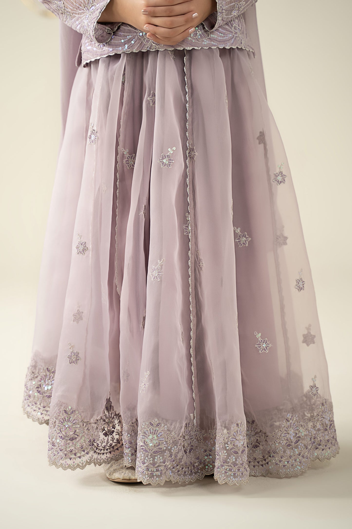 3 Piece Embroidered Organza Suit