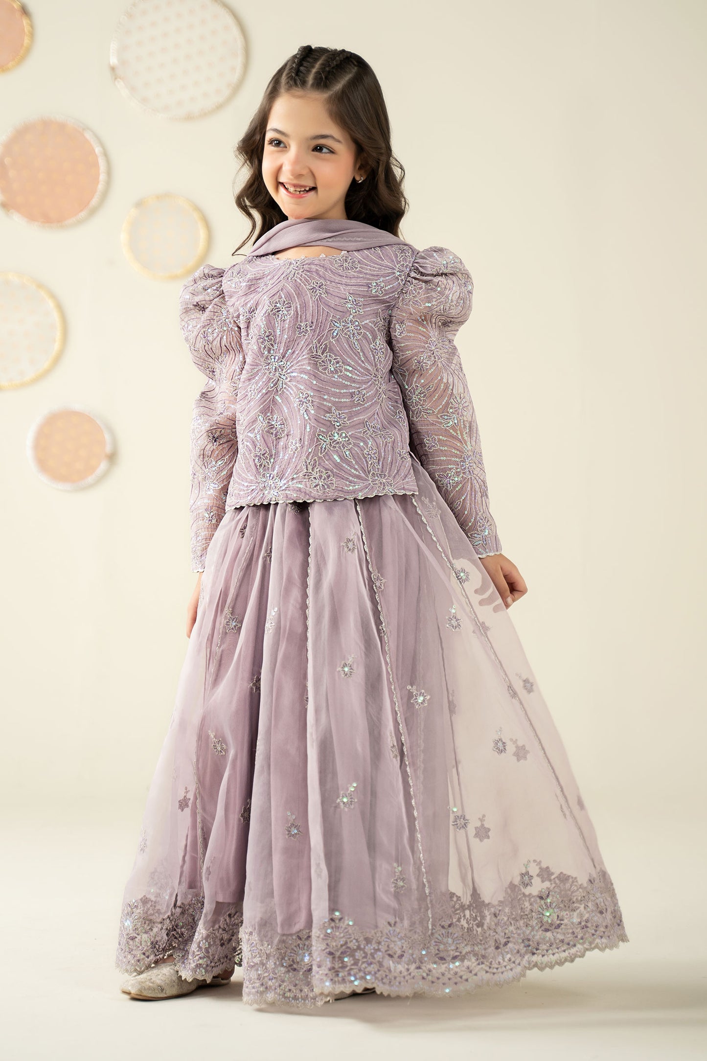 3 Piece Embroidered Organza Suit