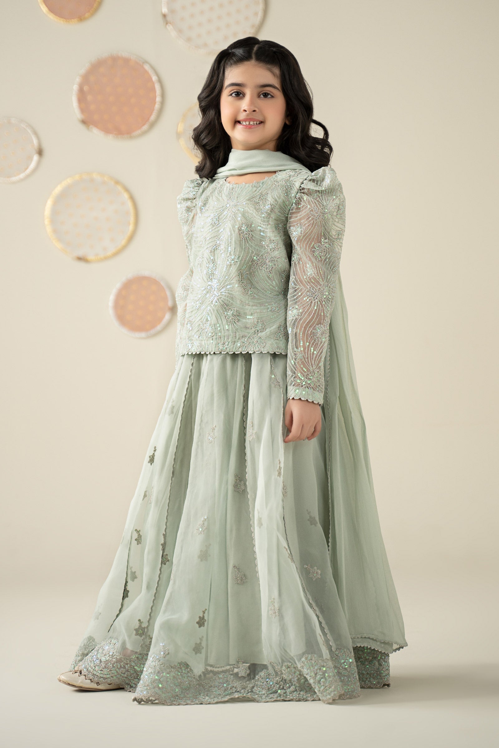 3 Piece Embroidered Organza Suit