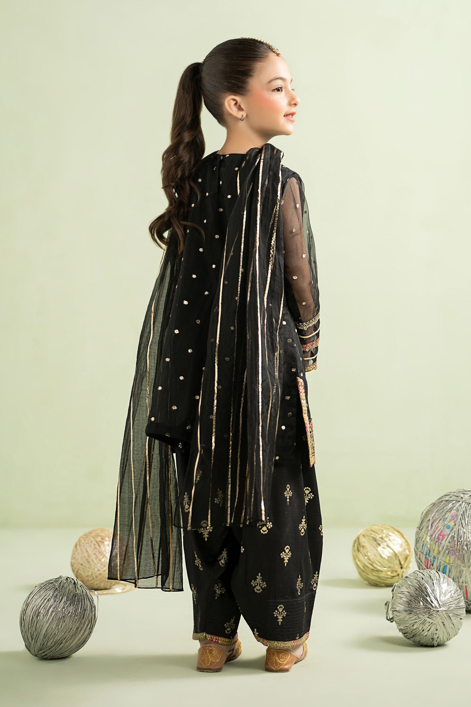 3 Piece Embroidered Lurex Organza Suit