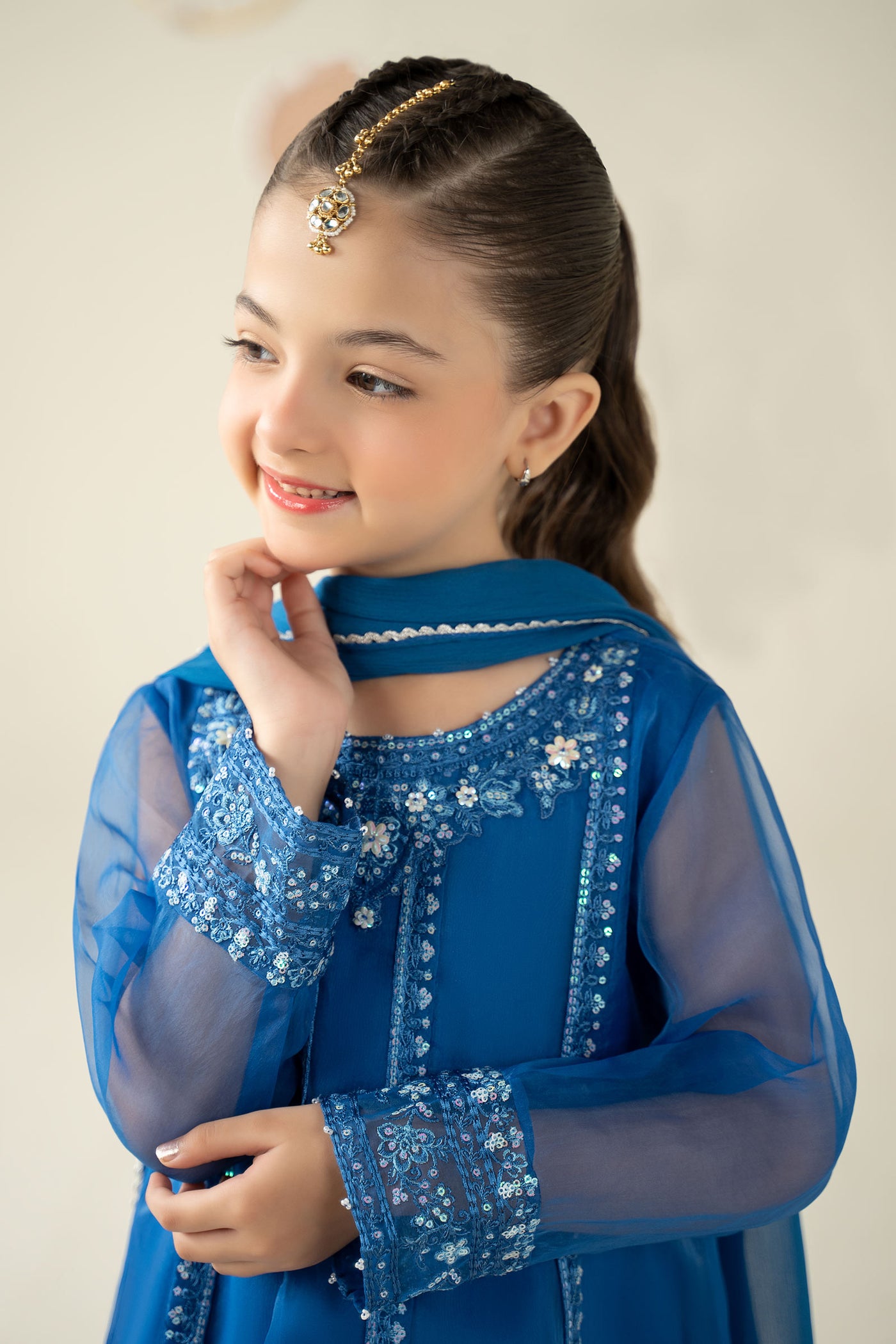 3 Piece Embroidered Organza Suit
