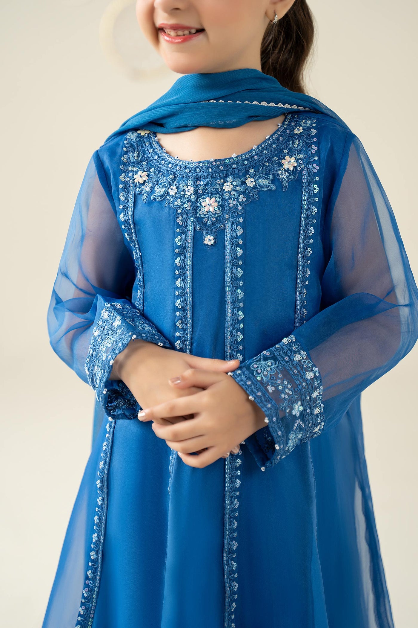 3 Piece Embroidered Organza Suit