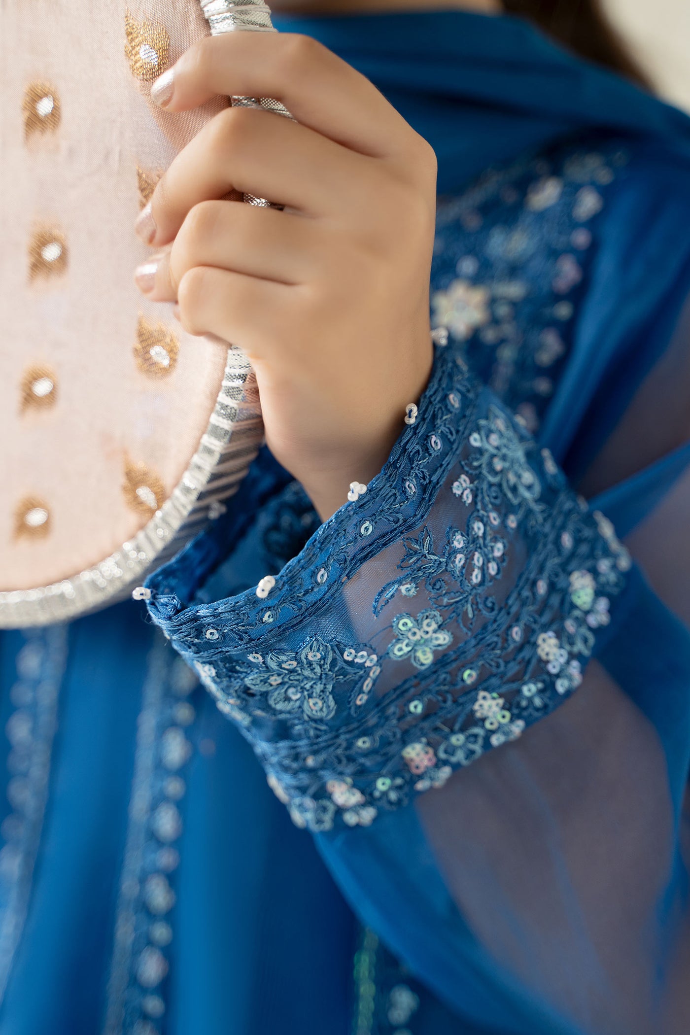 3 Piece Embroidered Organza Suit