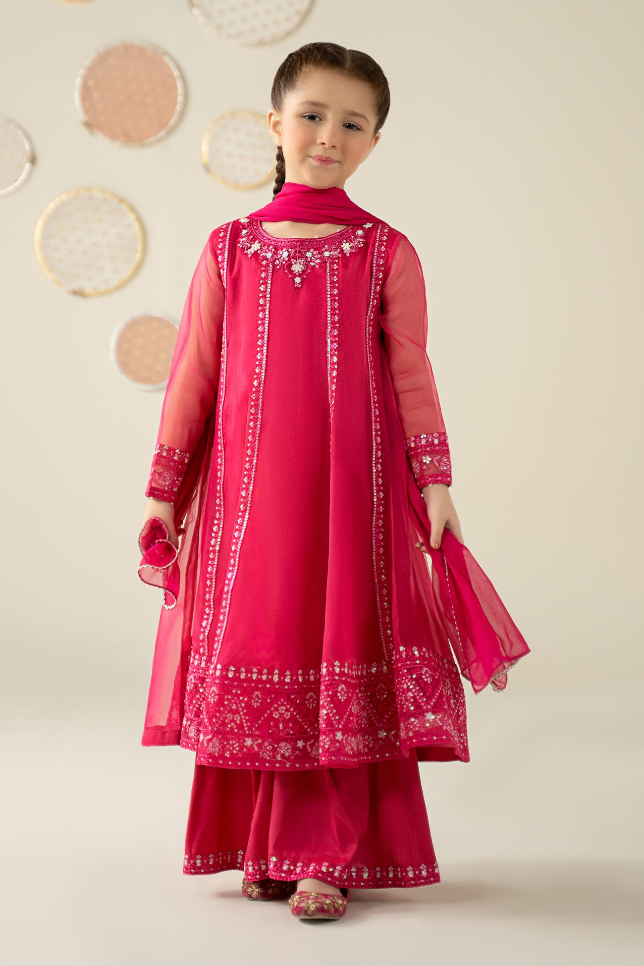 3 Piece Embroidered Organza Suit