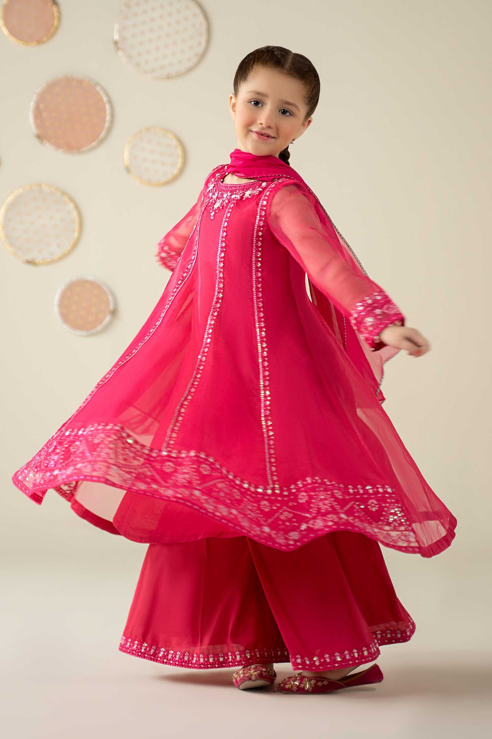 3 Piece Embroidered Organza Suit