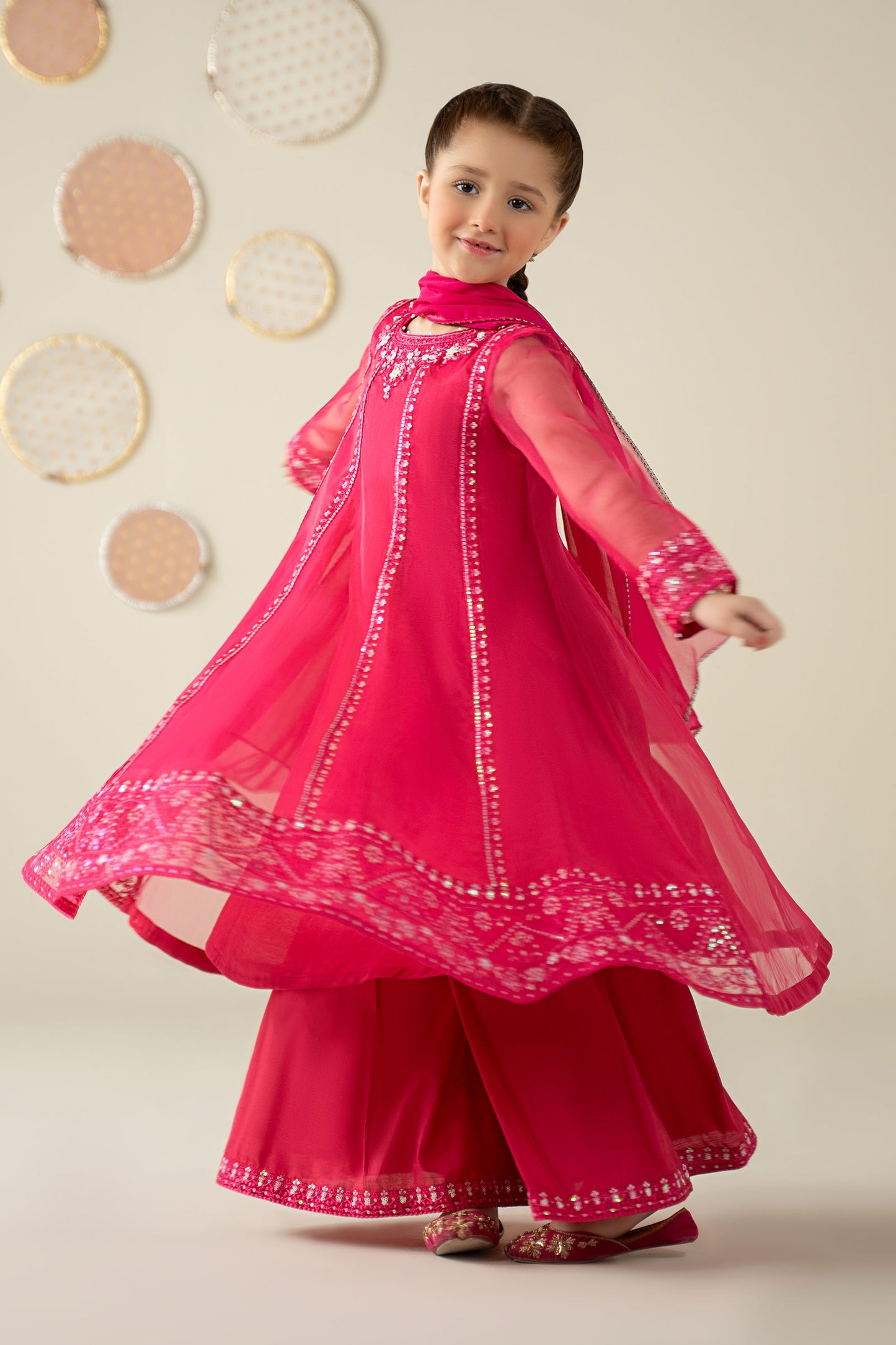 3 Piece Embroidered Organza Suit