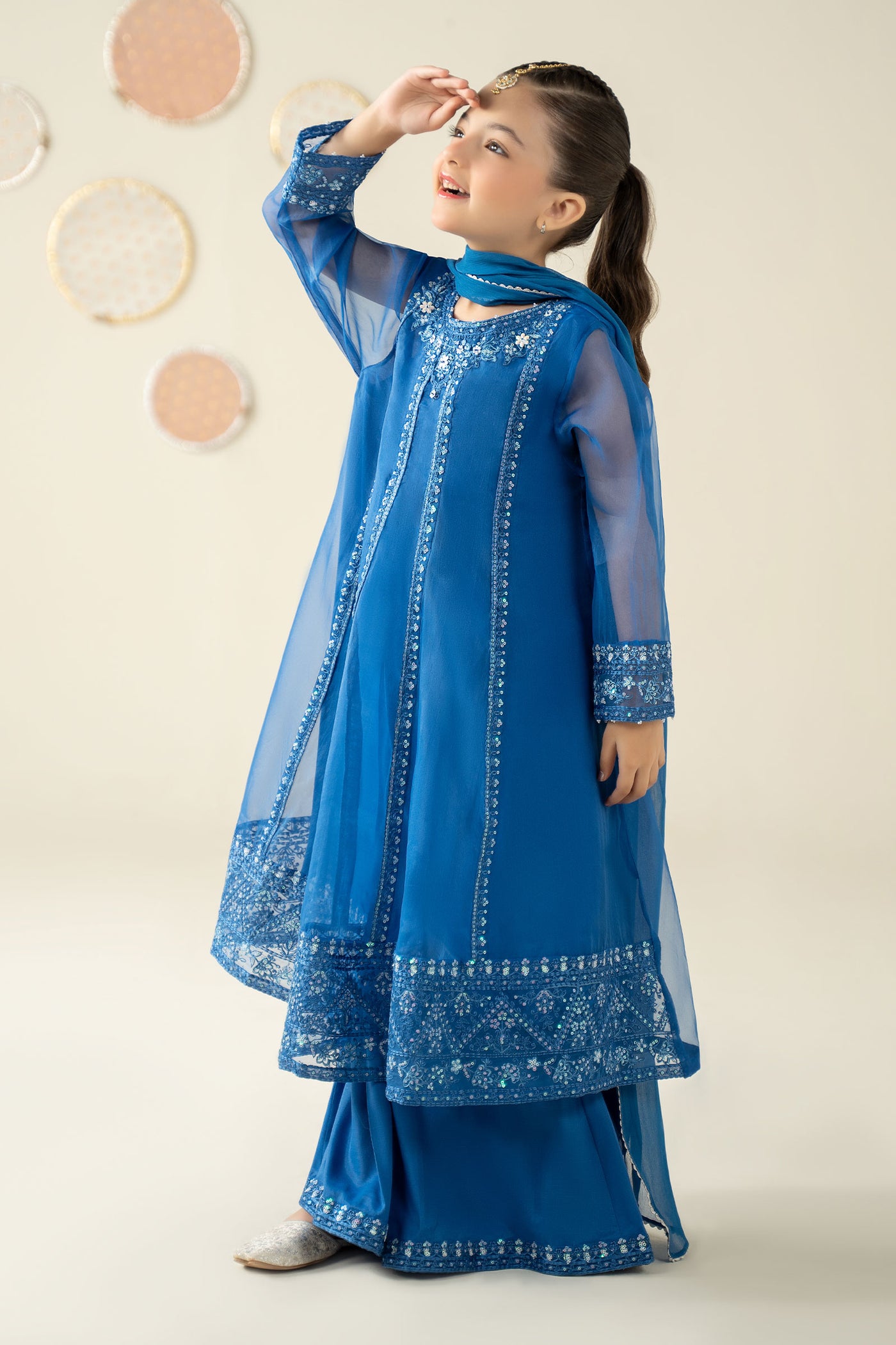 3 Piece Embroidered Organza Suit