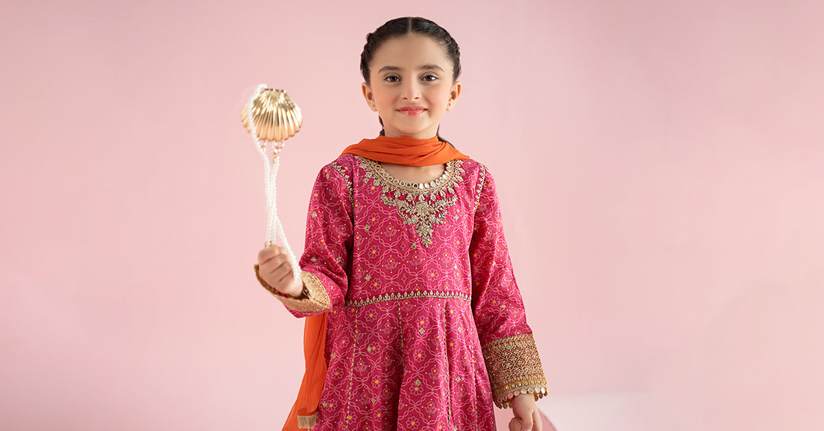 3 Piece Embroidered PK Raw Silk Suit