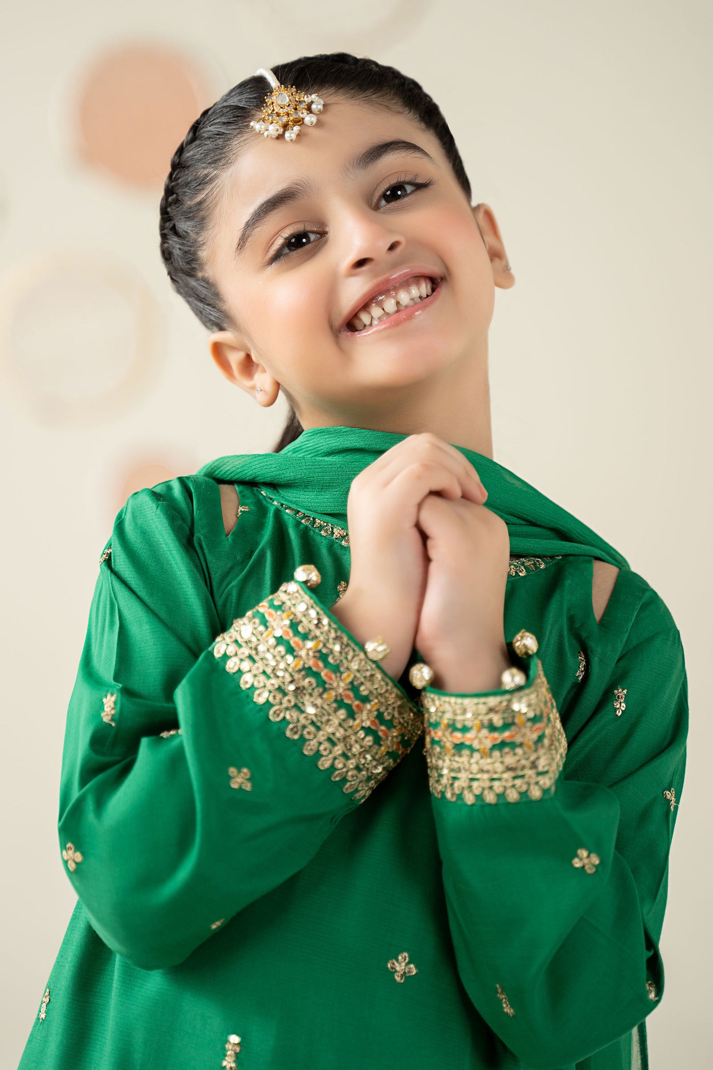3 Piece Embroidered Raw Silk Suit