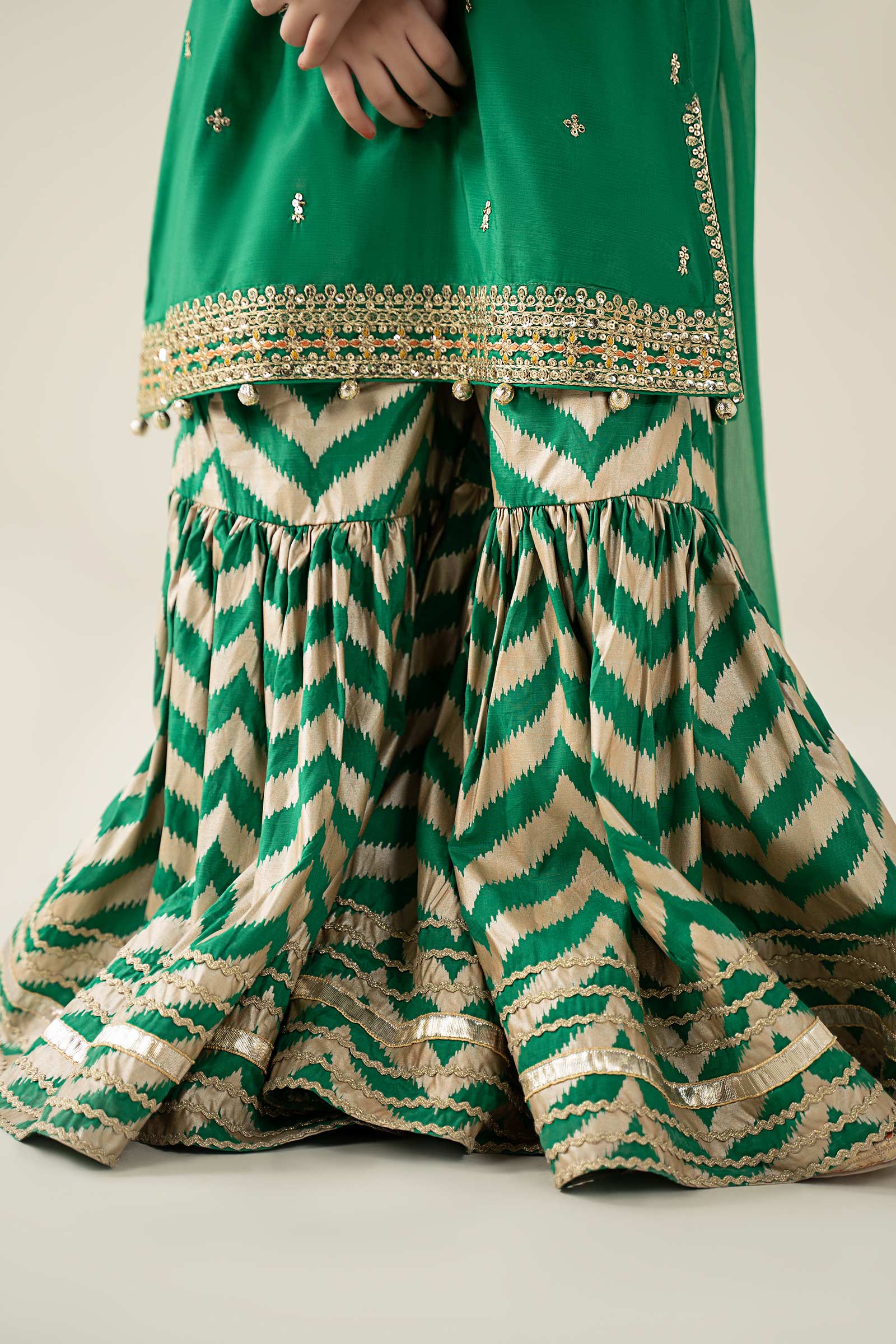 3 Piece Embroidered Raw Silk Suit