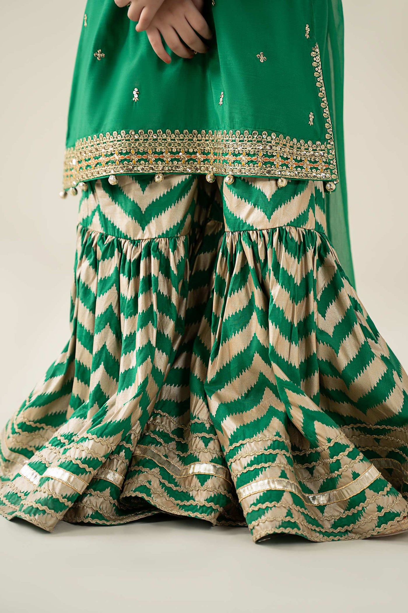 3 Piece Embroidered Raw Silk Suit
