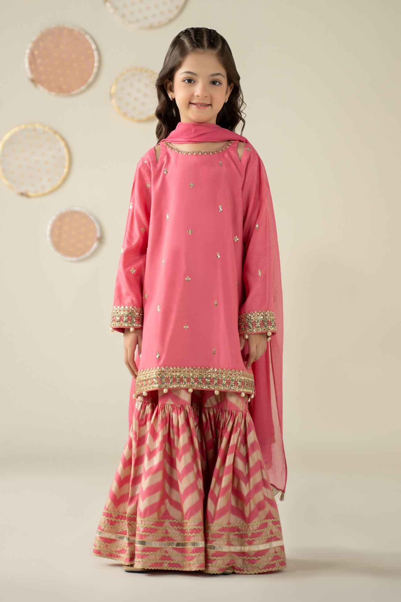 3 Piece Embroidered Raw Silk Suit