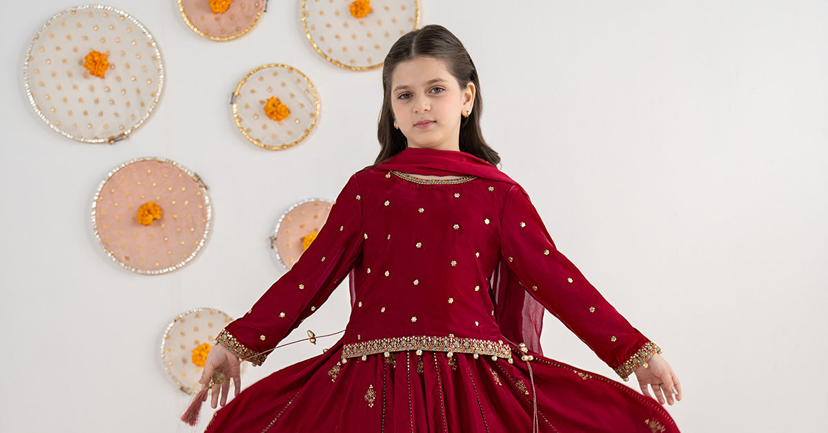 3 Piece Embroidered Velvet Suit