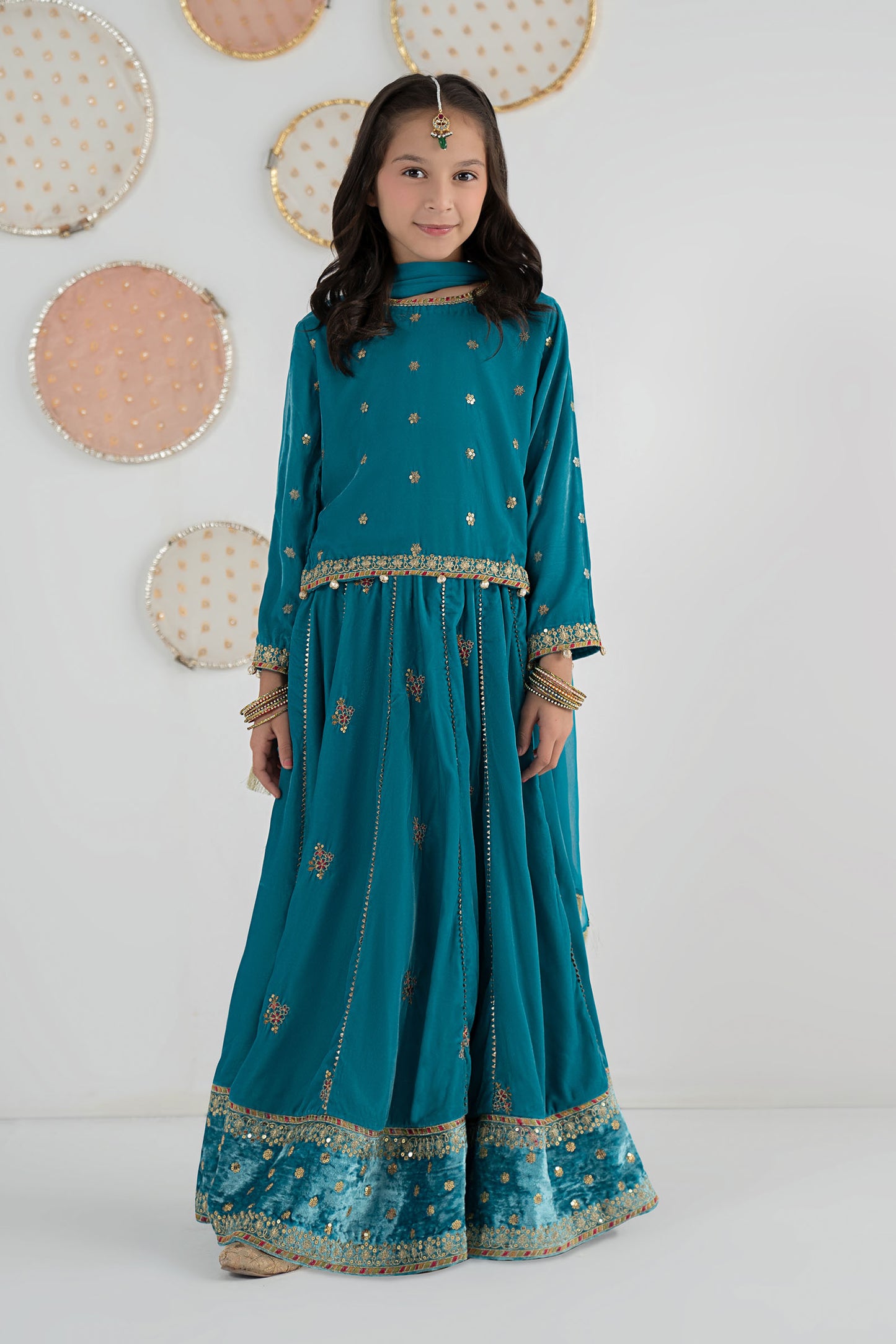 3 Piece Embroidered Velvet Suit