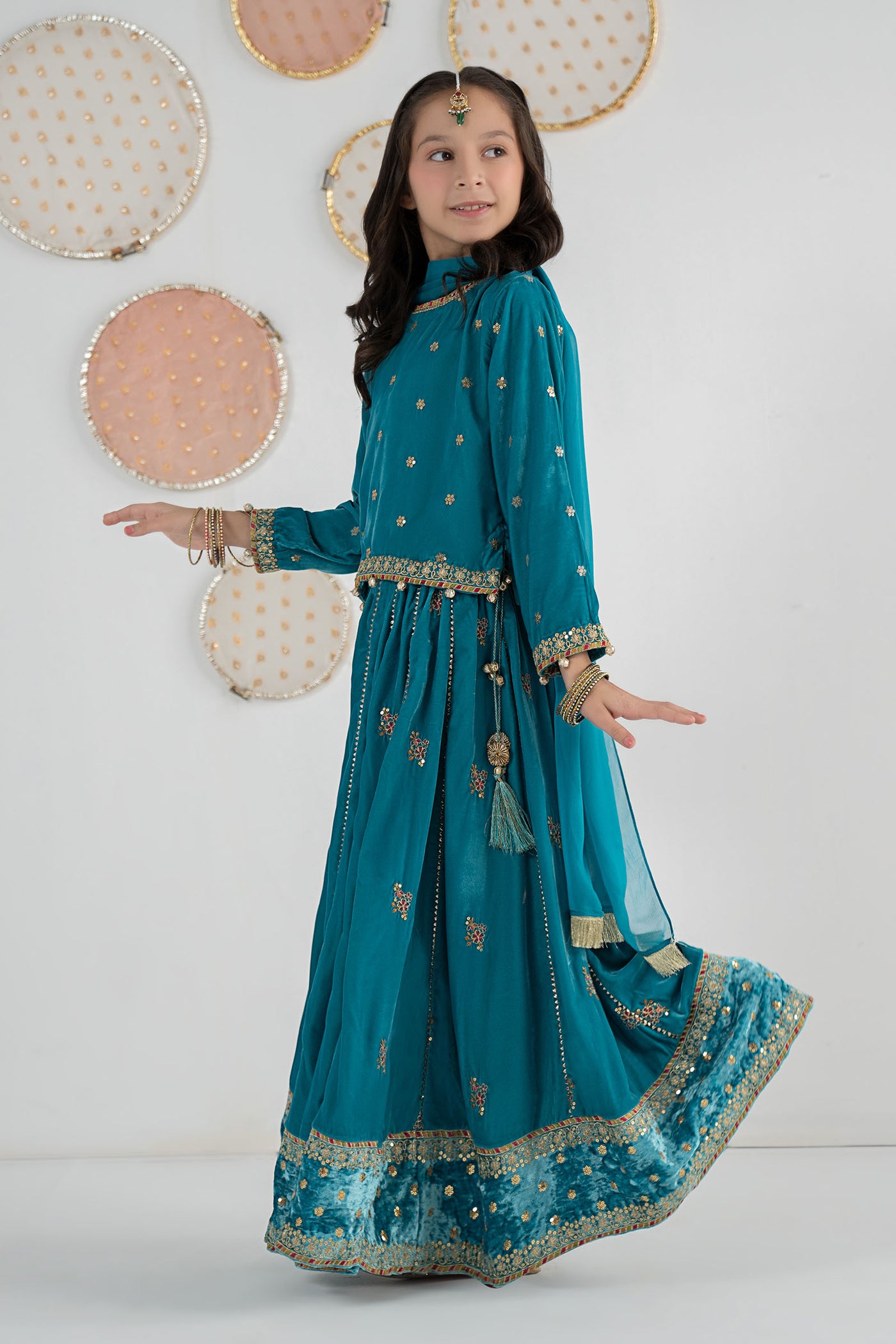 3 Piece Embroidered Velvet Suit