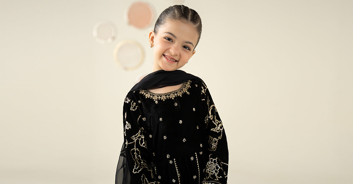 3 Piece Embroidered Velvet Suit