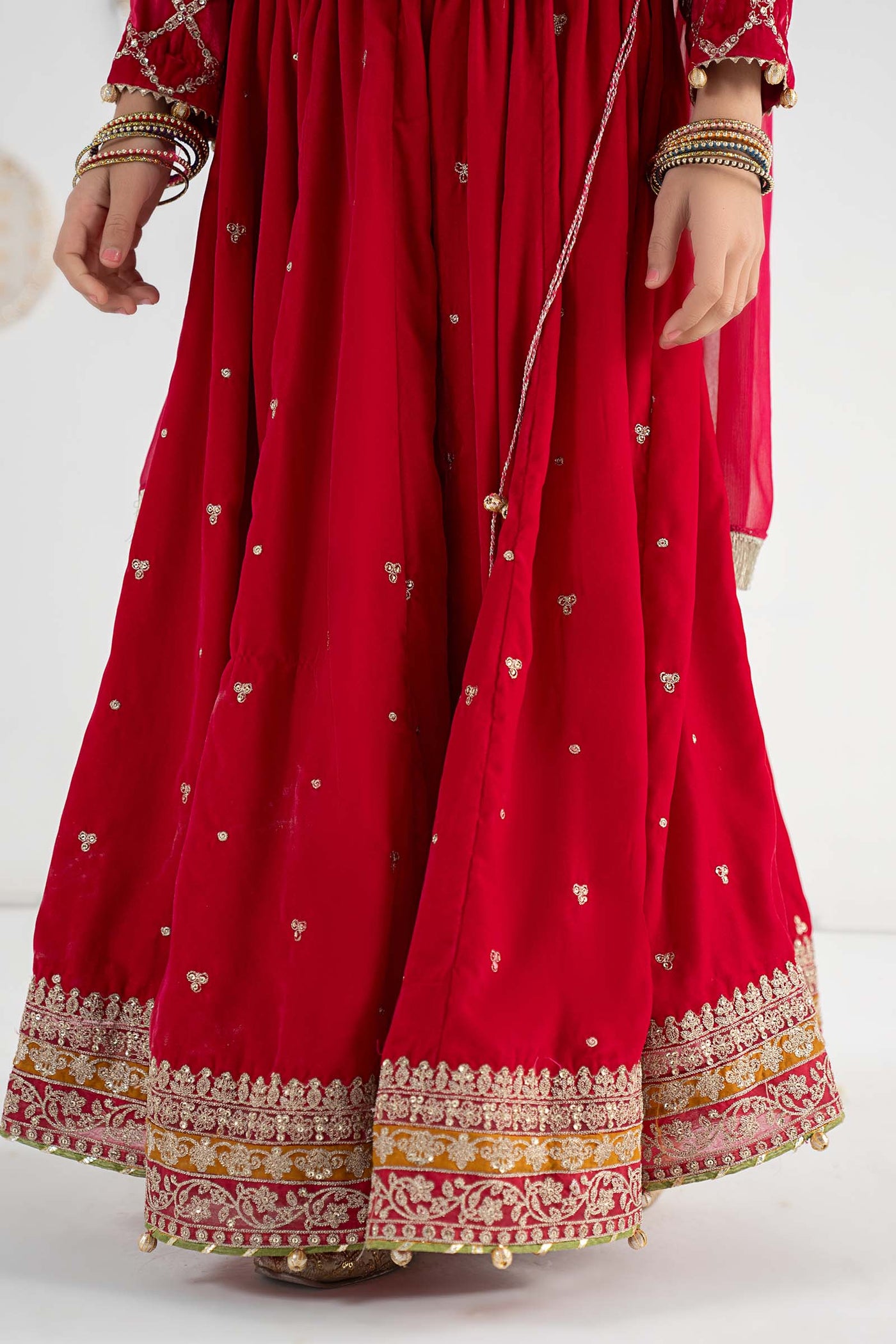 3 Piece Embroidered Velvet Suit