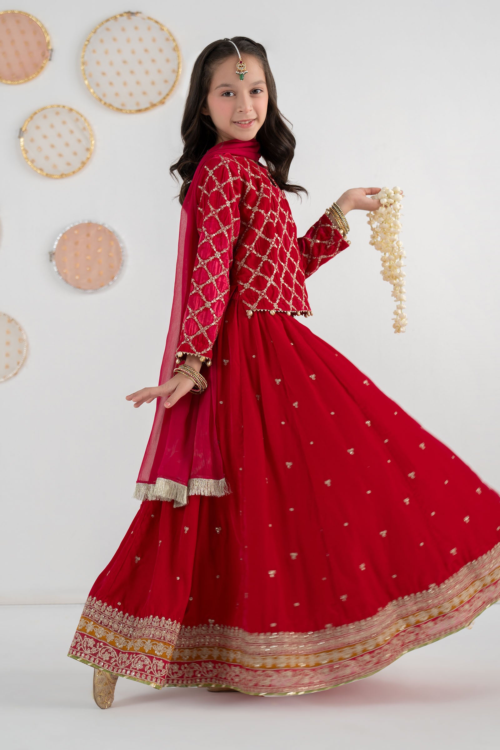 3 Piece Embroidered Velvet Suit