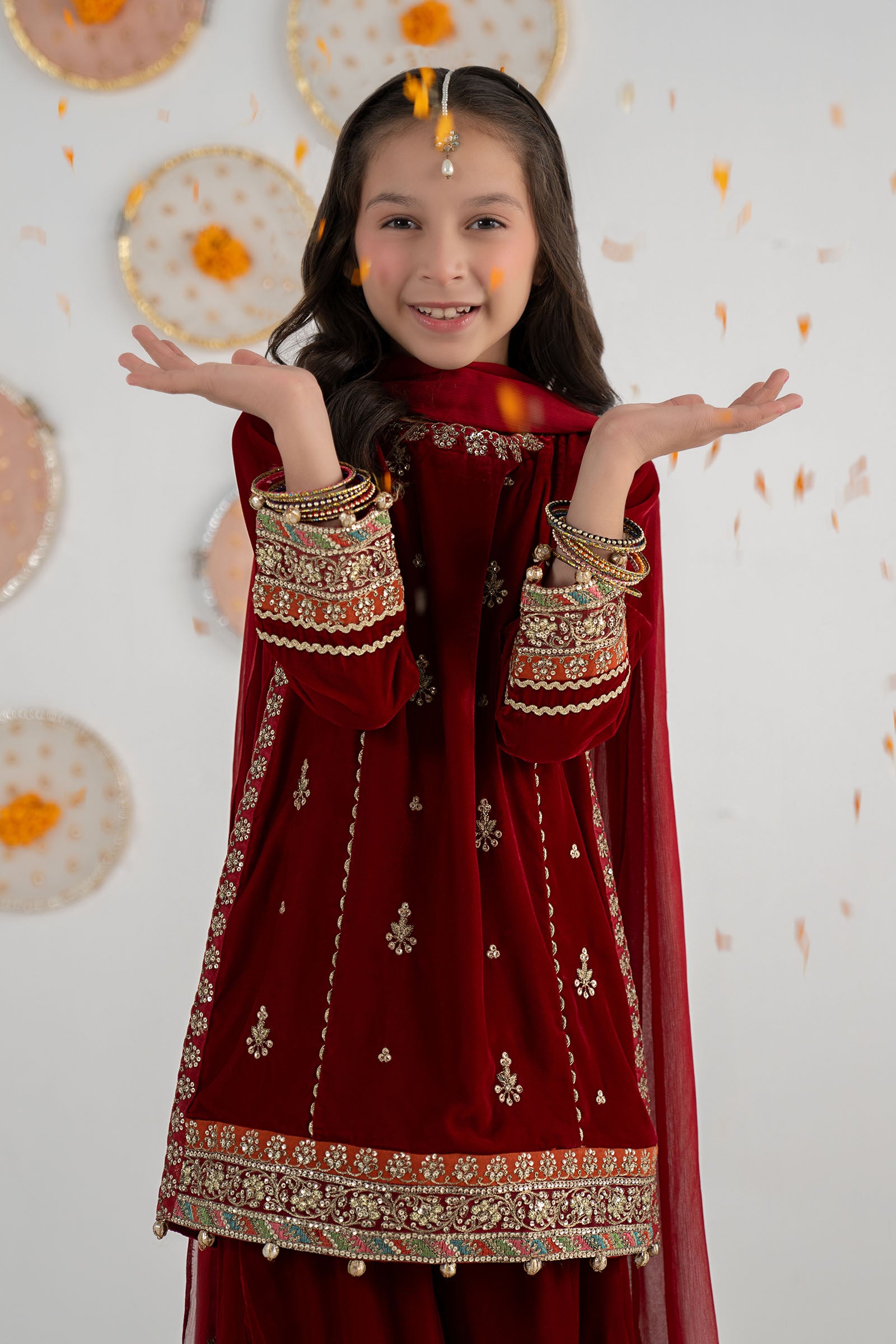 3 Piece Embroidered Velvet Suit
