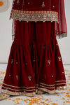3 Piece Embroidered Velvet Suit