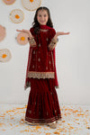3 Piece Embroidered Velvet Suit