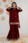 3 Piece Embroidered Velvet Suit