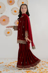 3 Piece Embroidered Velvet Suit