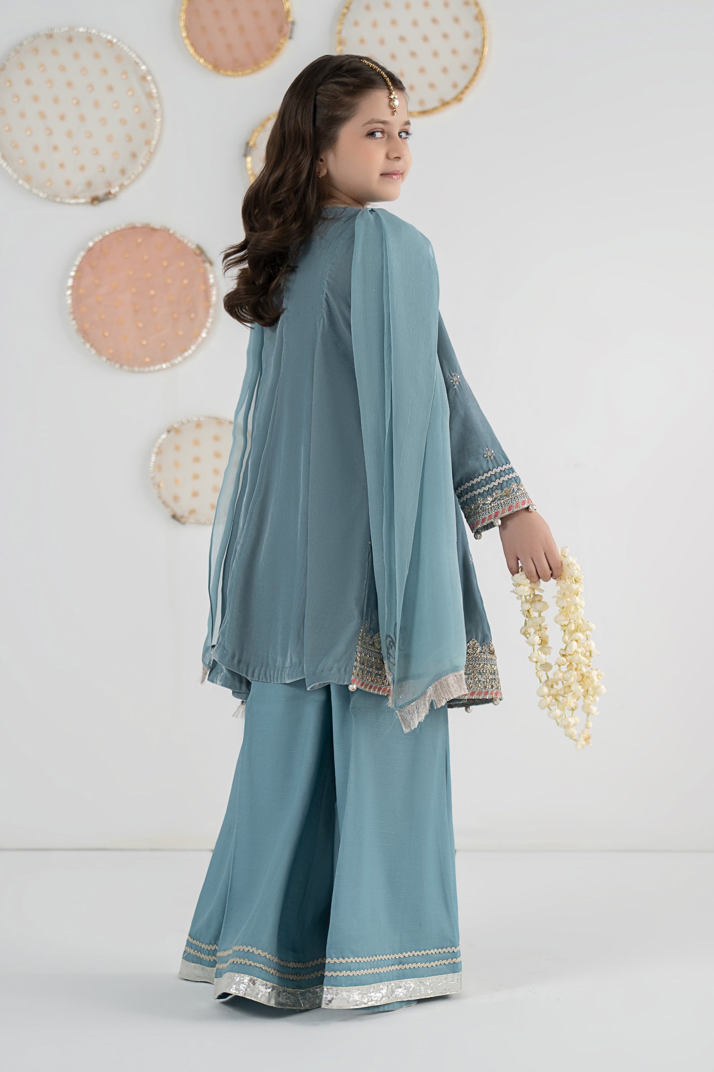 3 Piece Embroidered Velvet Suit