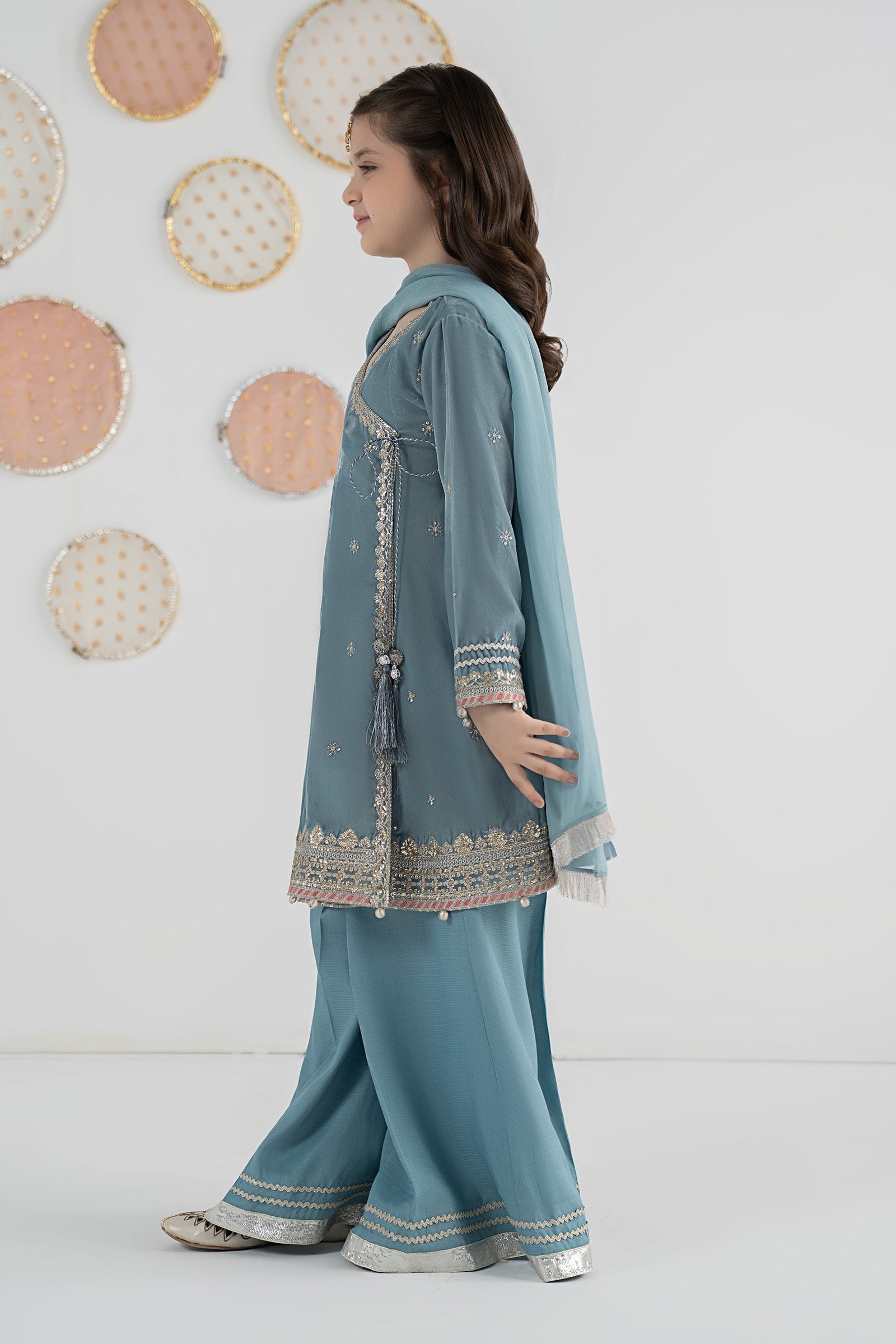 3 Piece Embroidered Velvet Suit