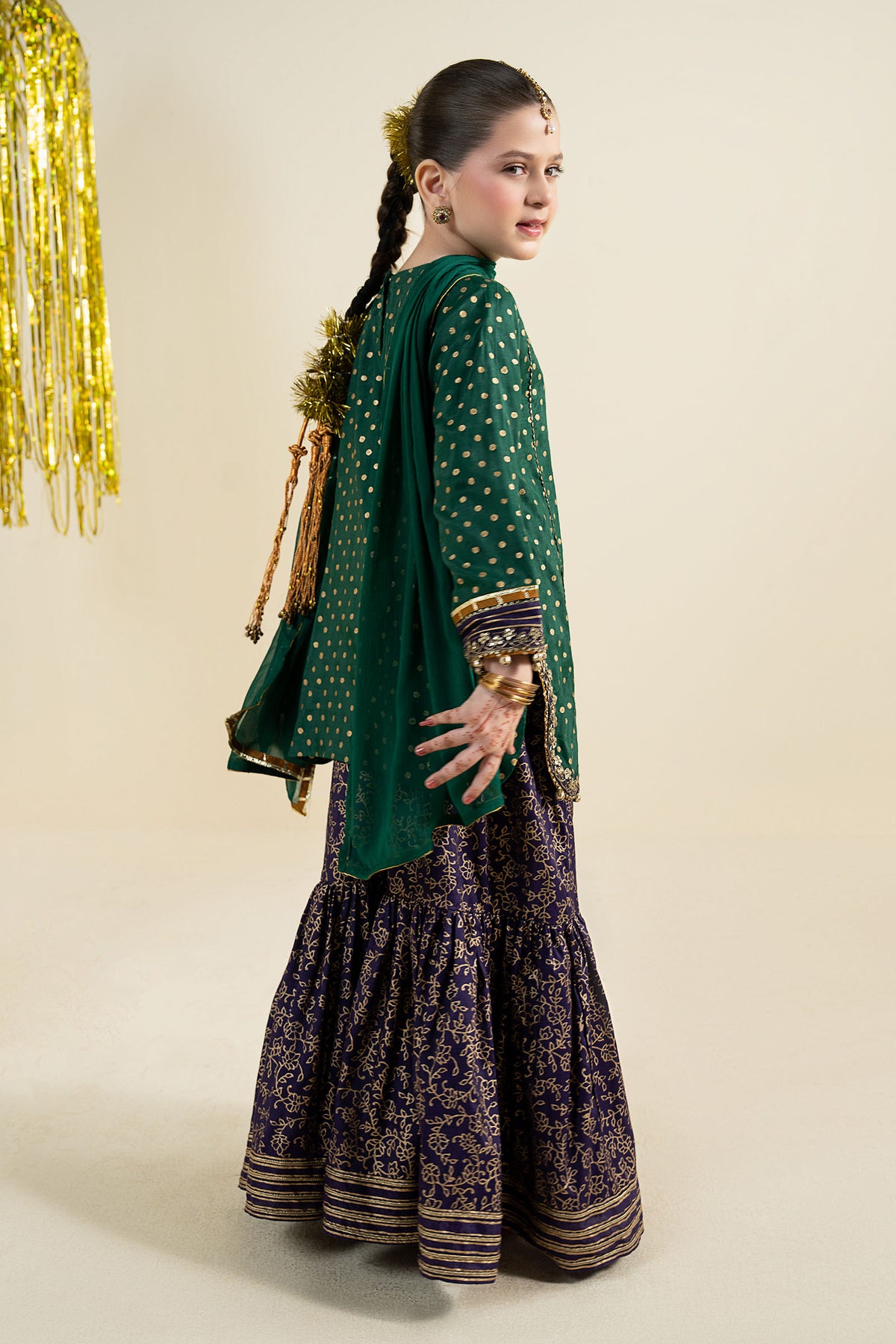 3 Piece Embroidered Raw Silk Suit