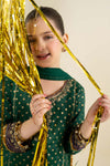 3 Piece Embroidered Raw Silk Suit