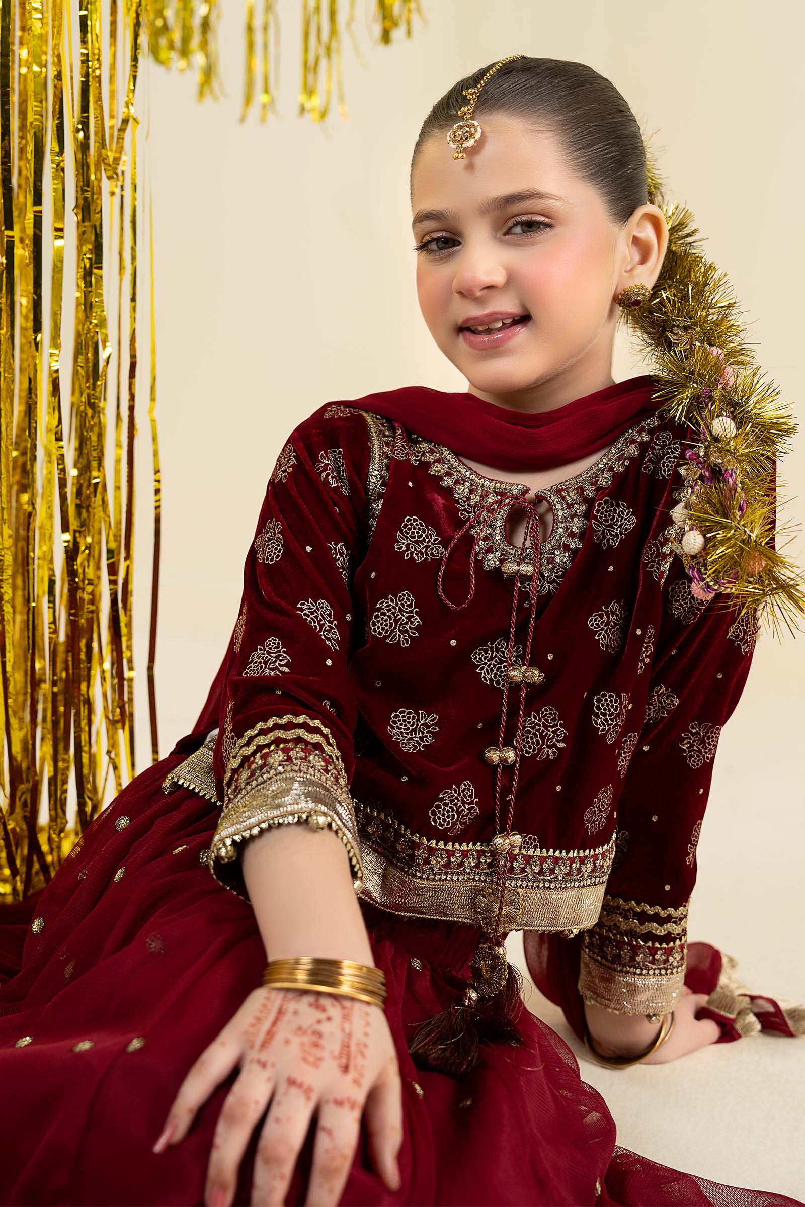 3 Piece Embroidered Net Suit
