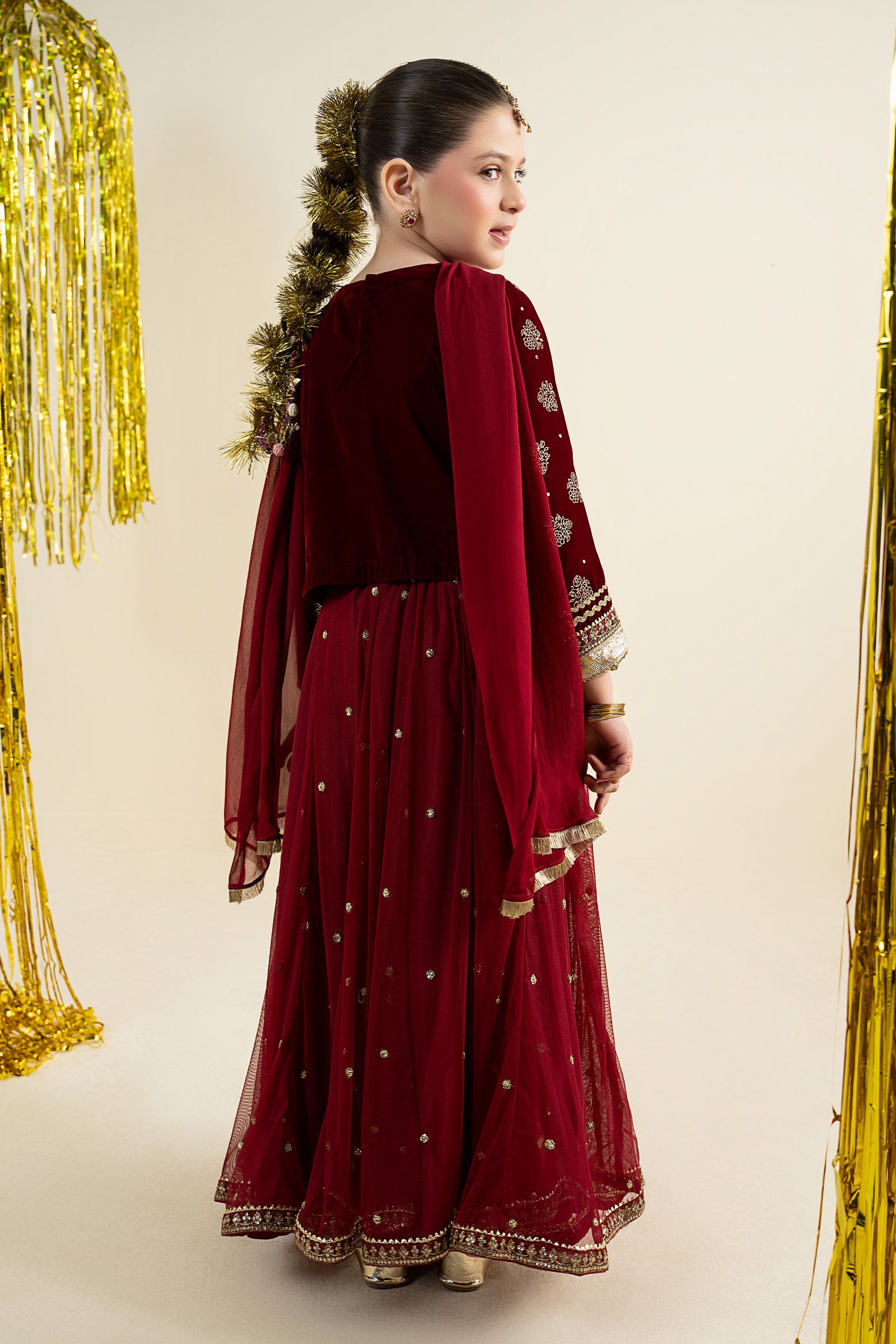 3 Piece Embroidered Net Suit
