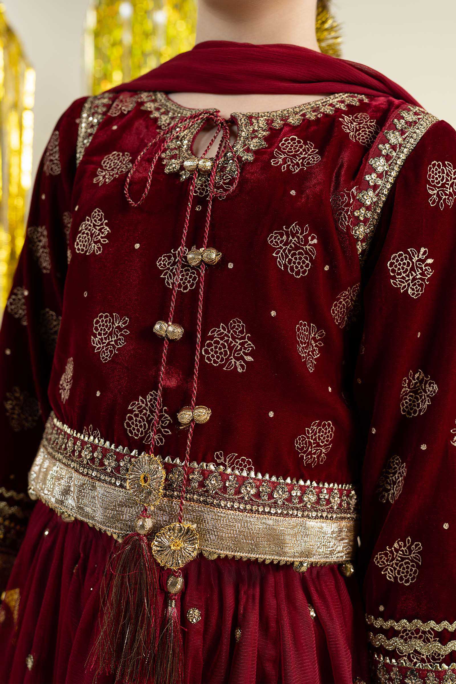 3 Piece Embroidered Net Suit
