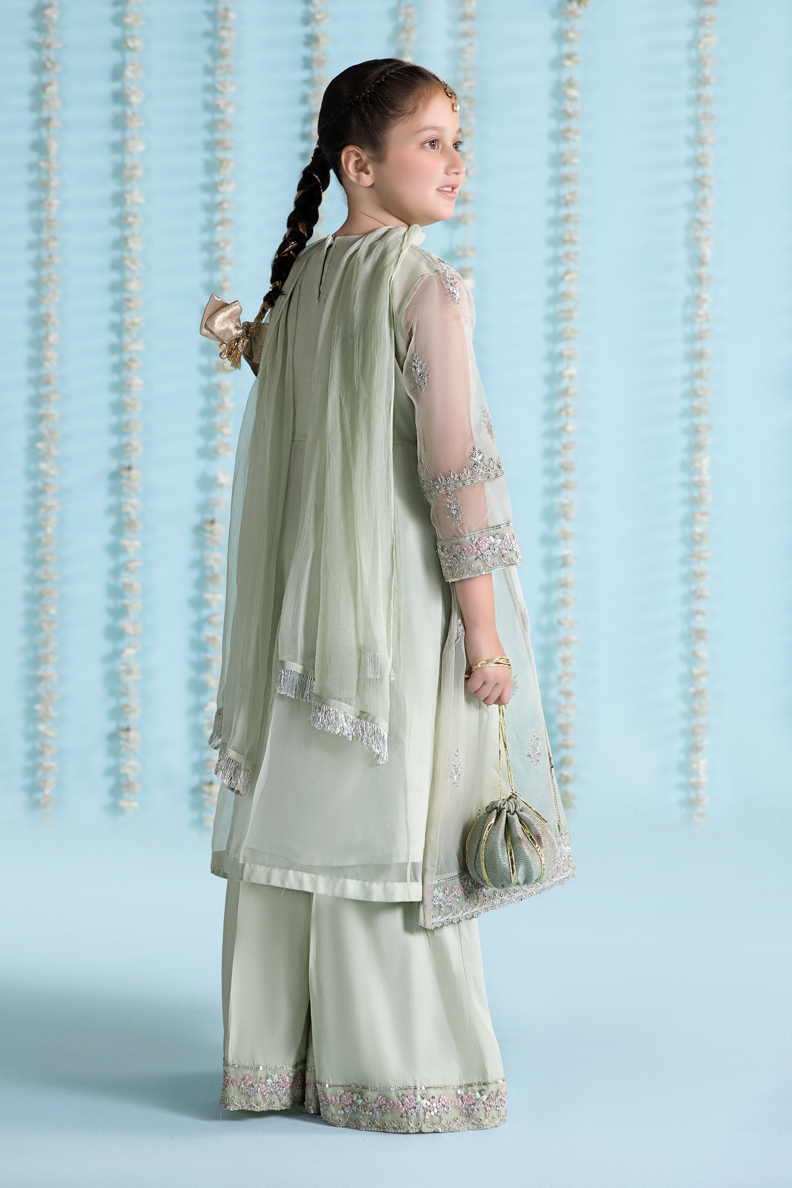 3 Piece Embroidered Organza Suit