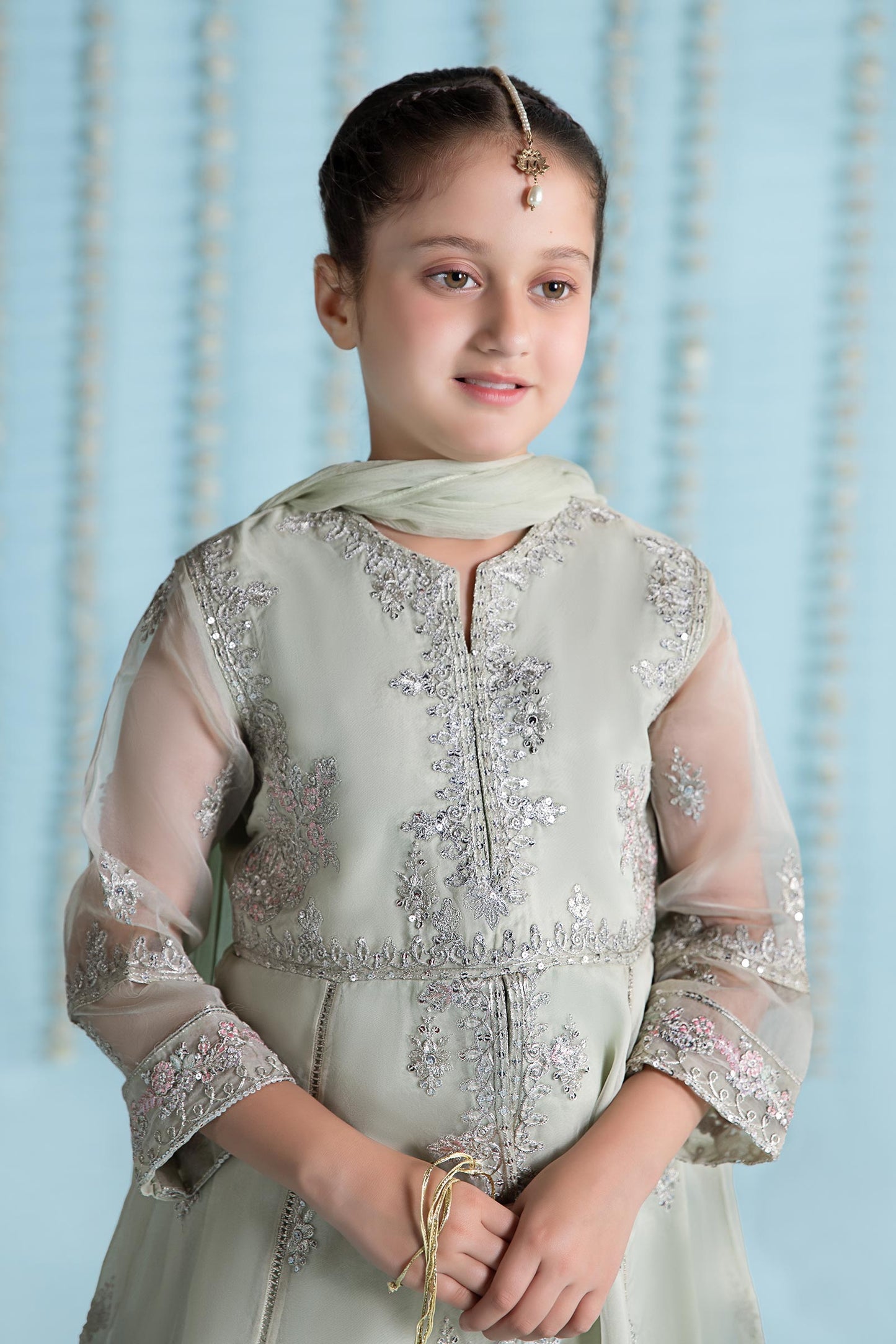 3 Piece Embroidered Organza Suit