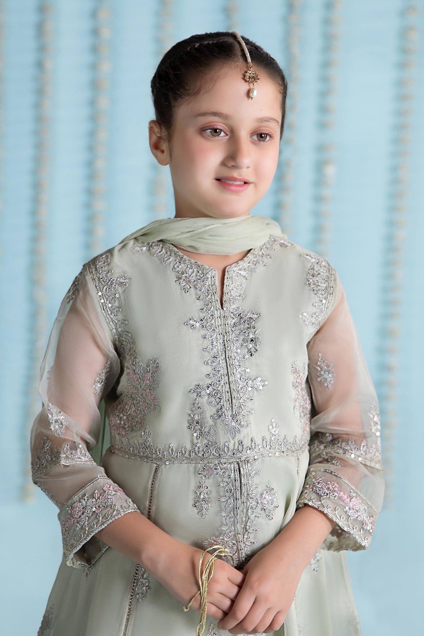 3 Piece Embroidered Organza Suit