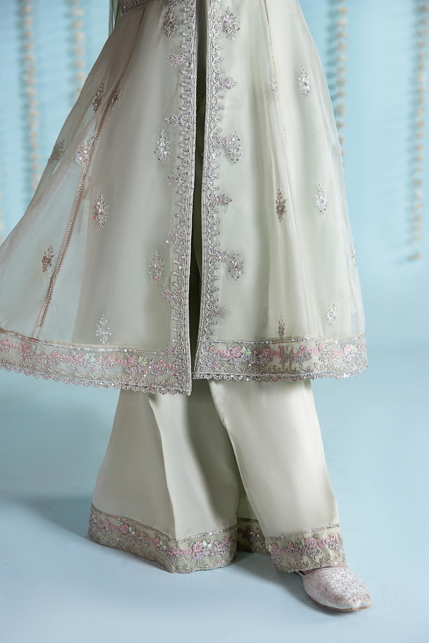 3 Piece Embroidered Organza Suit