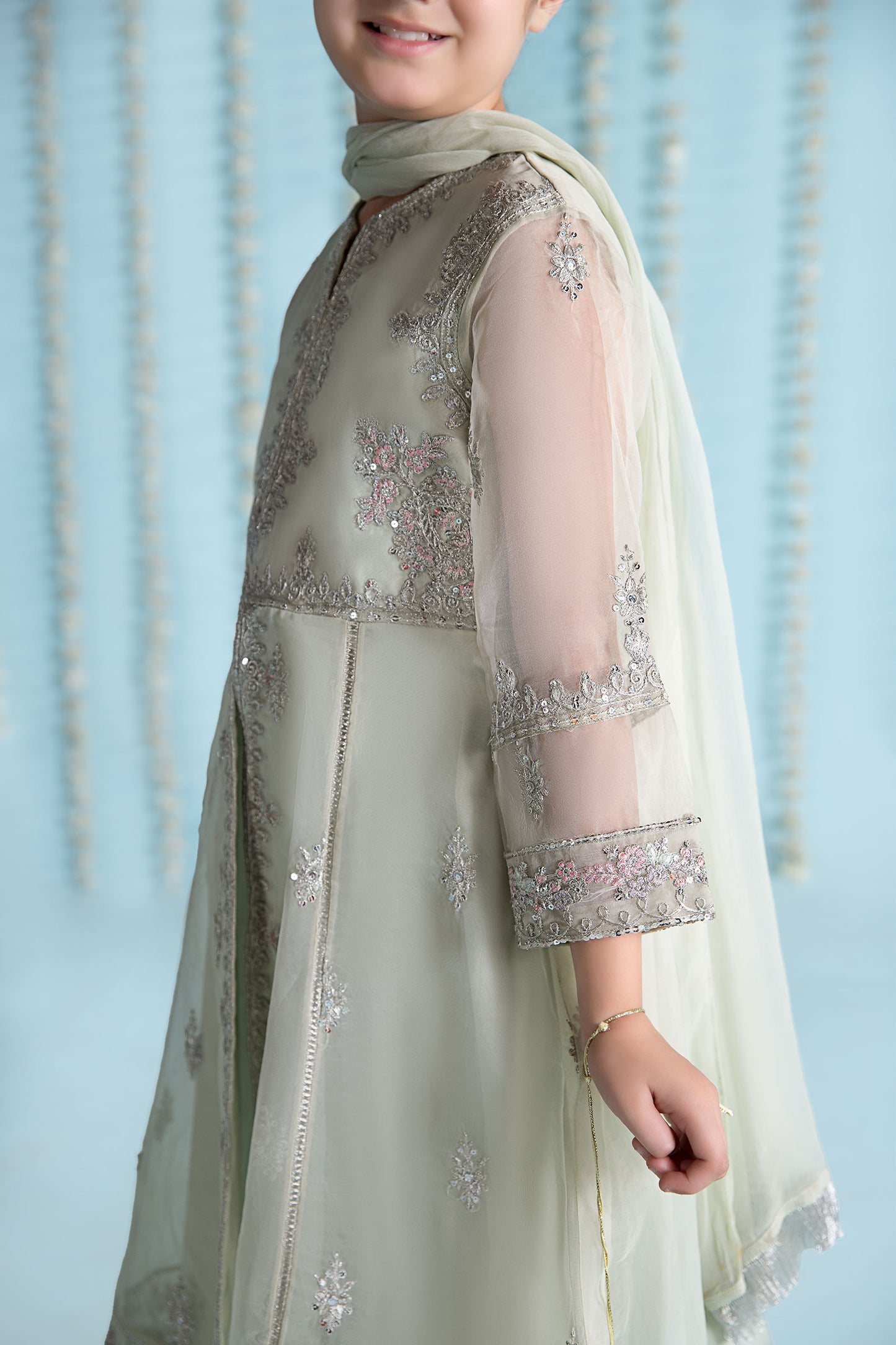 3 Piece Embroidered Organza Suit