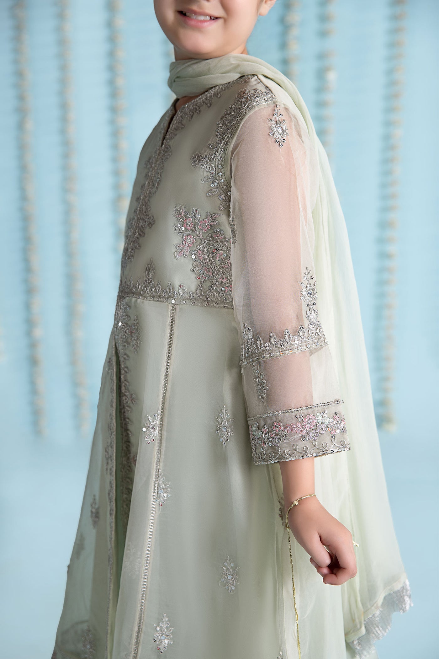 3 Piece Embroidered Organza Suit