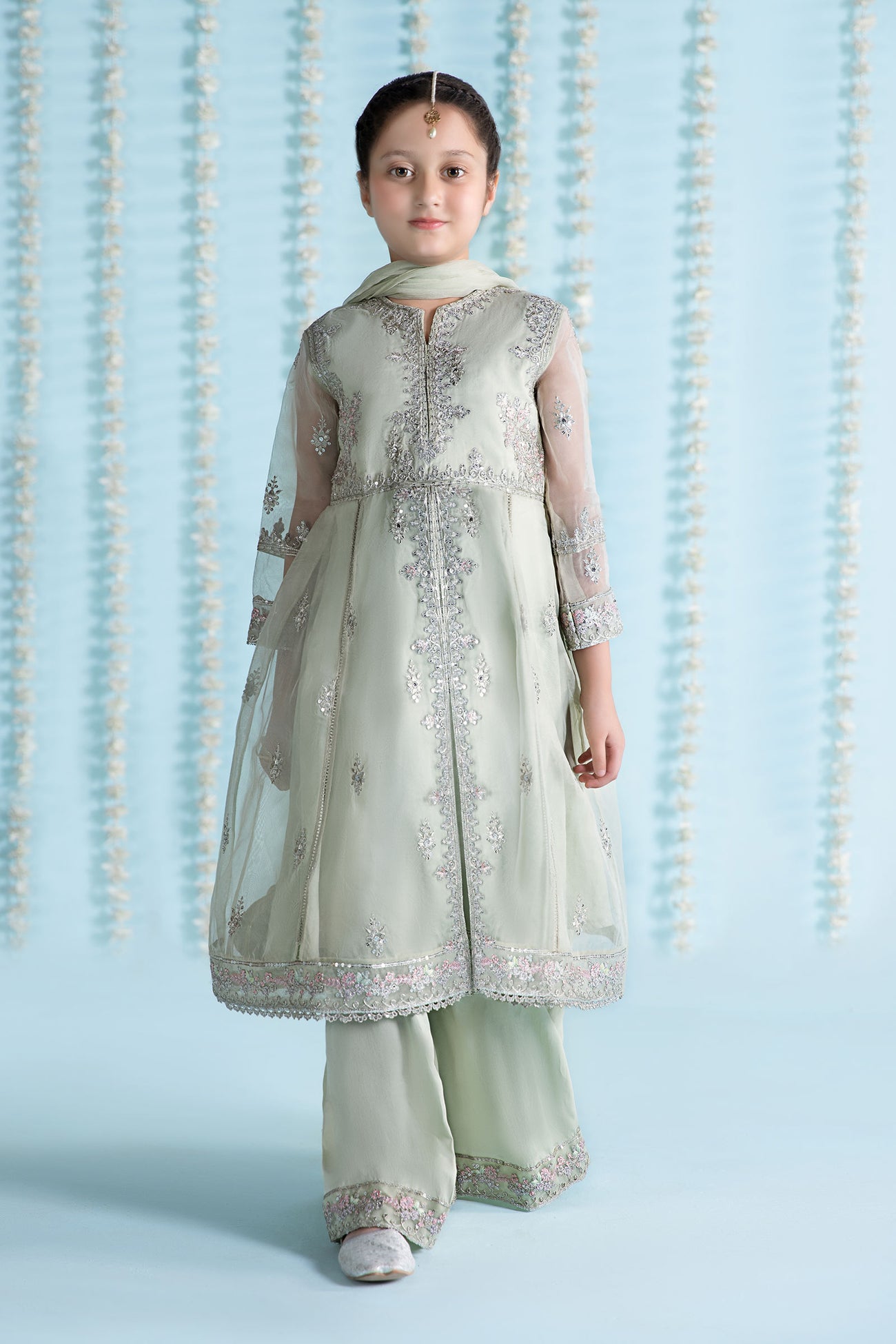3 Piece Embroidered Organza Suit