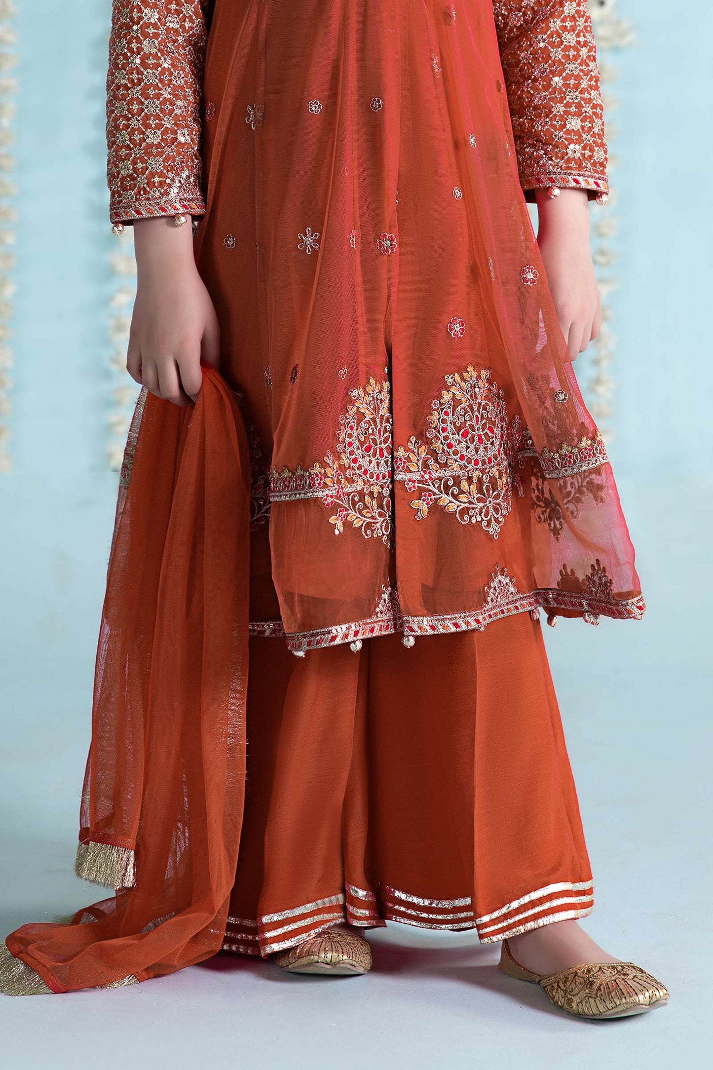 3 Piece Embroidered Net Suit
