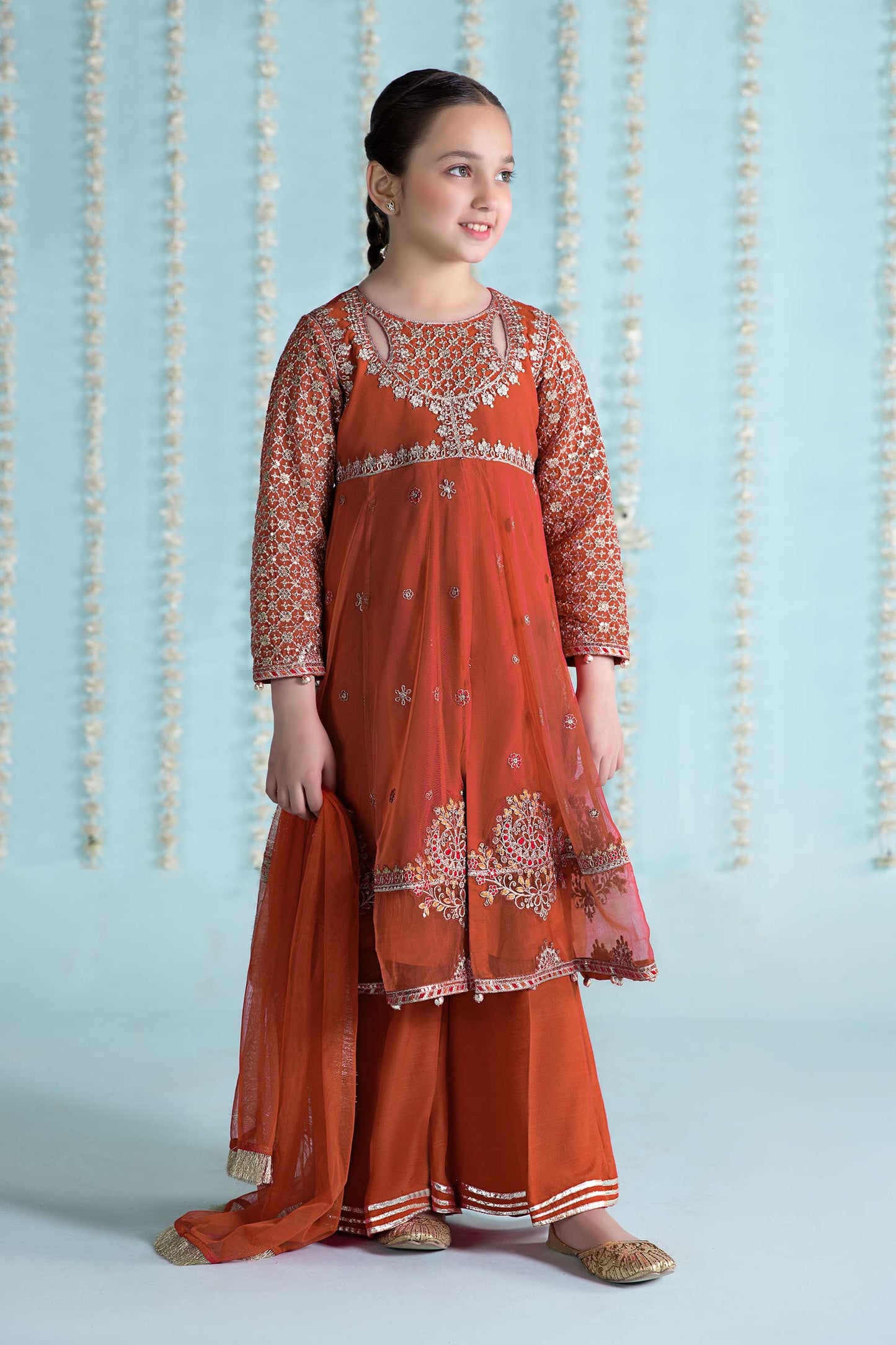 3 Piece Embroidered Net Suit