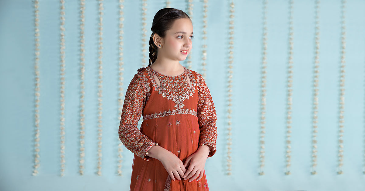 3 Piece Embroidered Net Suit