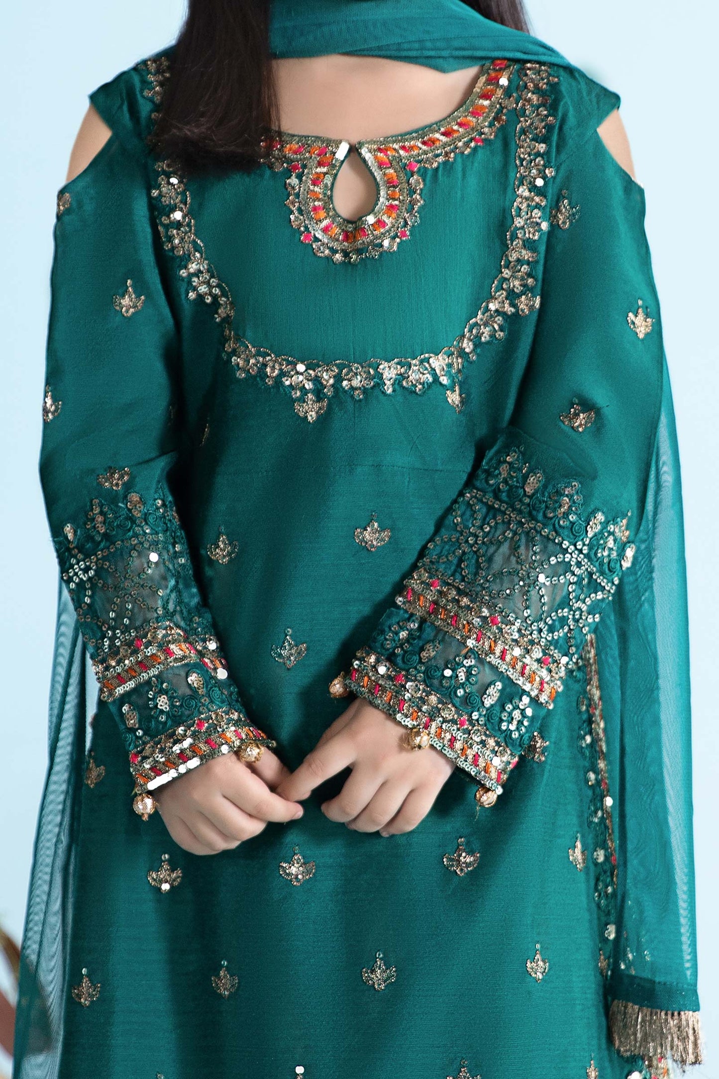 3 Piece Embroidered Cotton Silk Suit