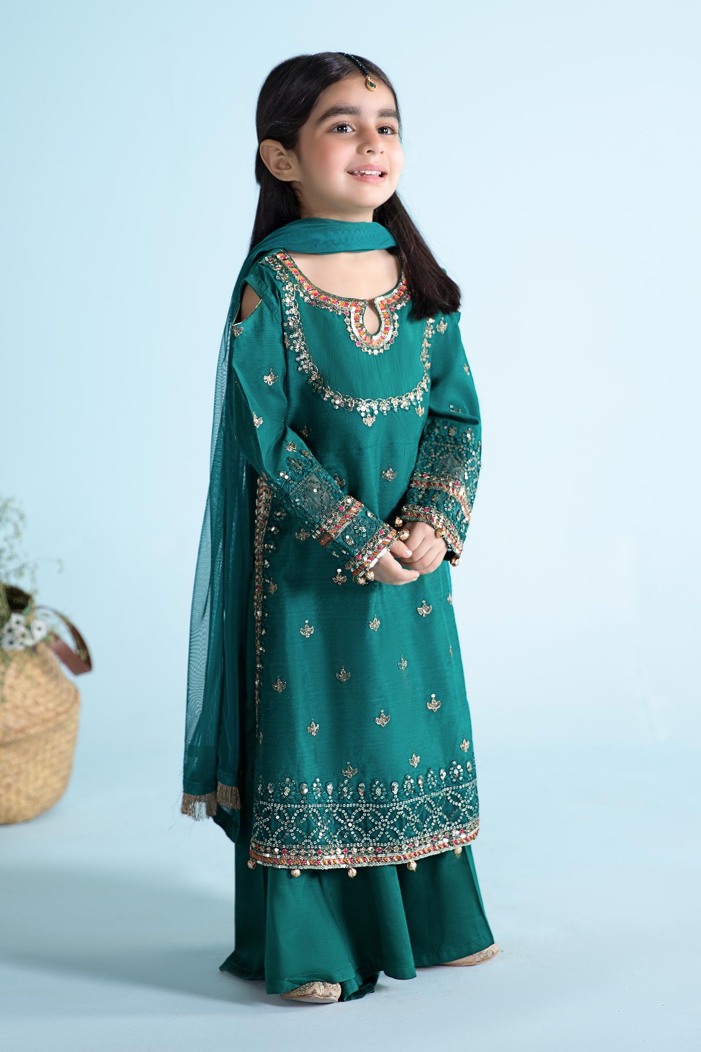 3 Piece Embroidered Cotton Silk Suit