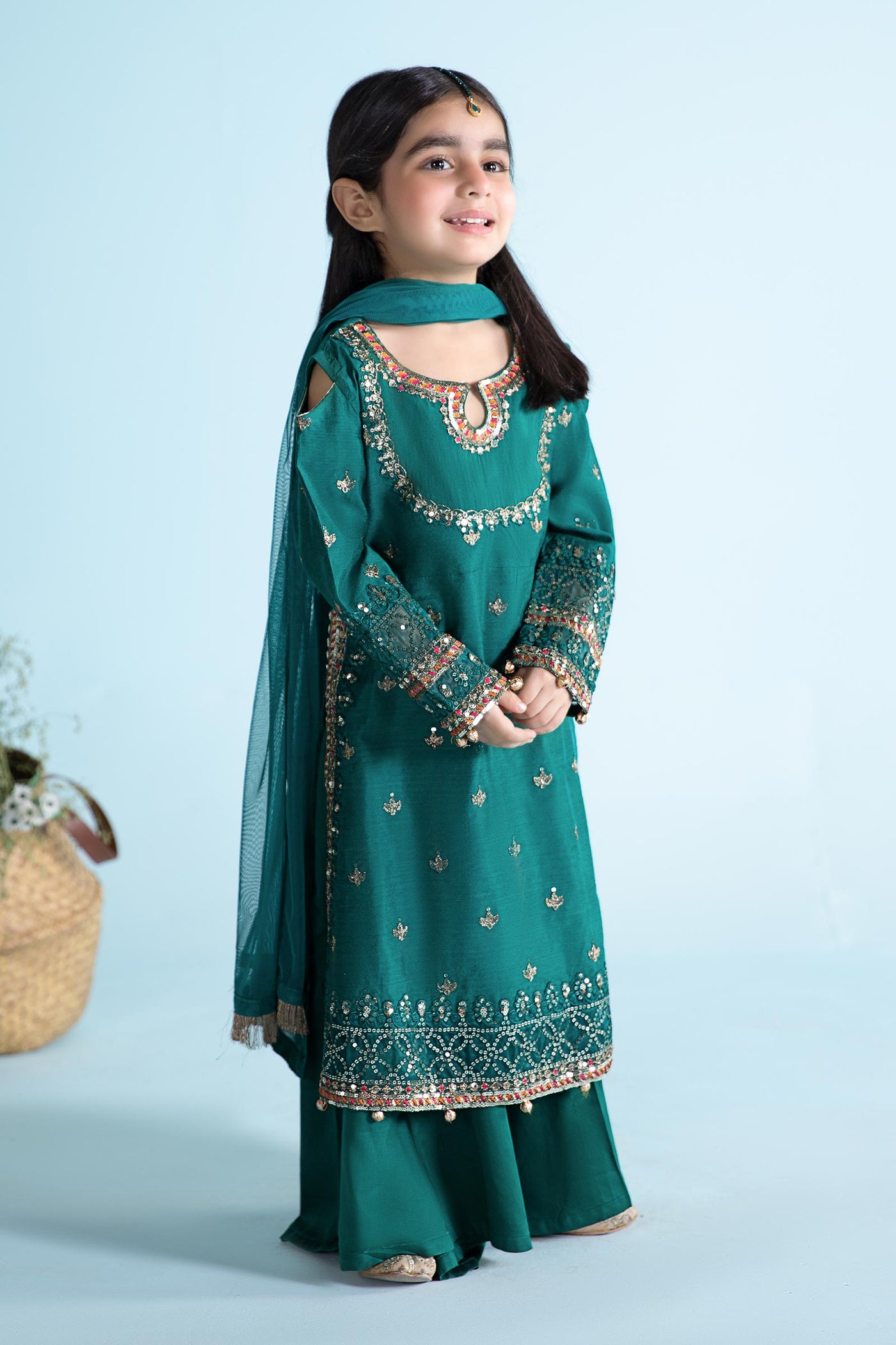 3 Piece Embroidered Cotton Silk Suit