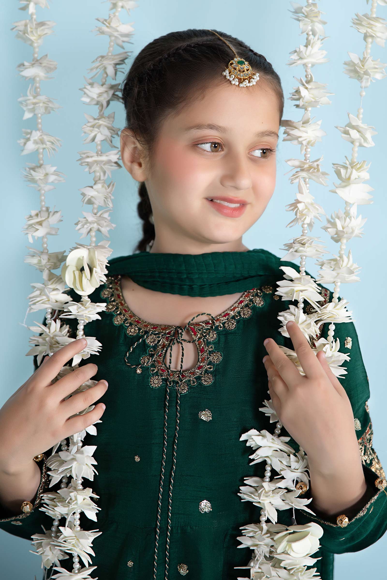 3 Piece Embroidered Raw Silk Suit