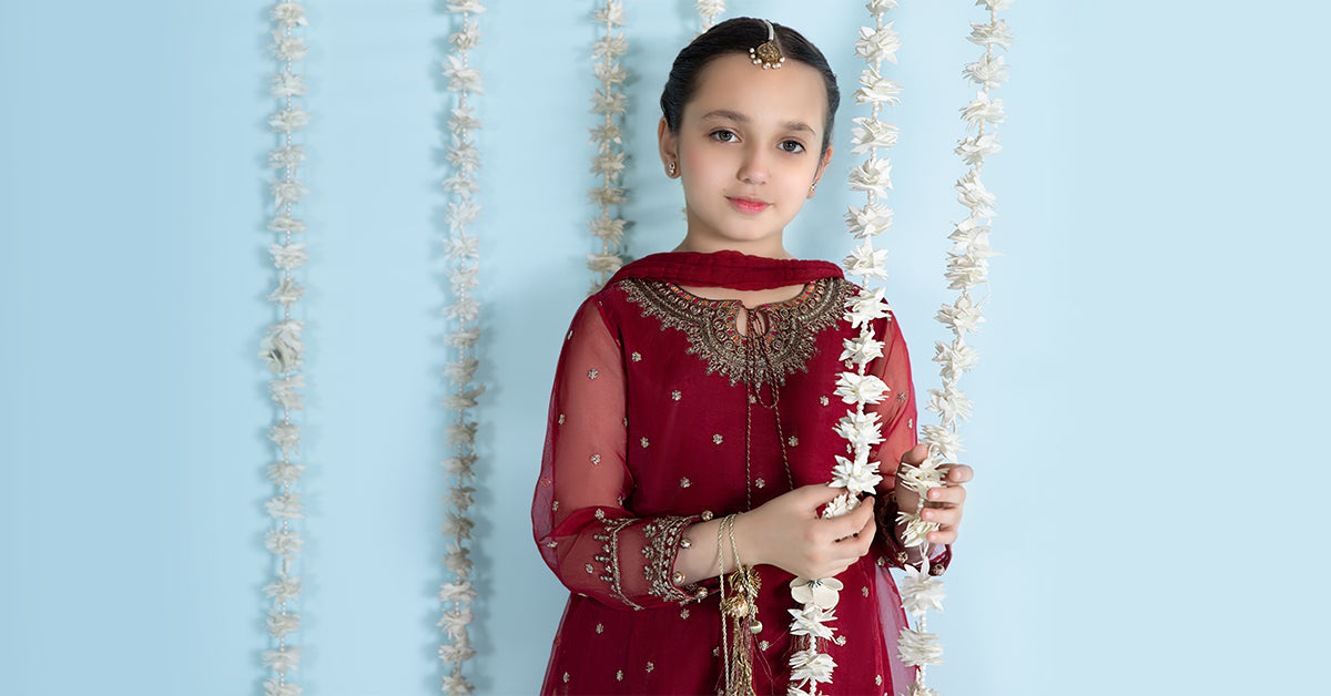 3 Piece Embroidered Organza Suit