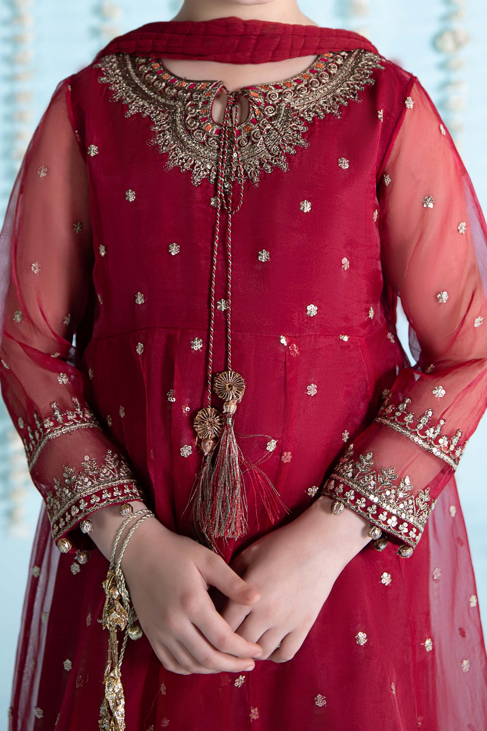 3 Piece Embroidered Organza Suit